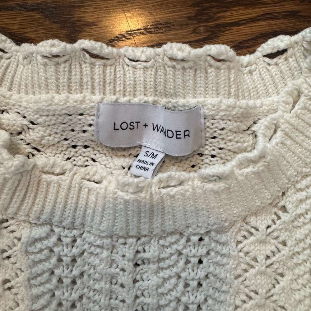 Lost + Wander Ivory Cable Knit Sweater - Picture 2 of 3
